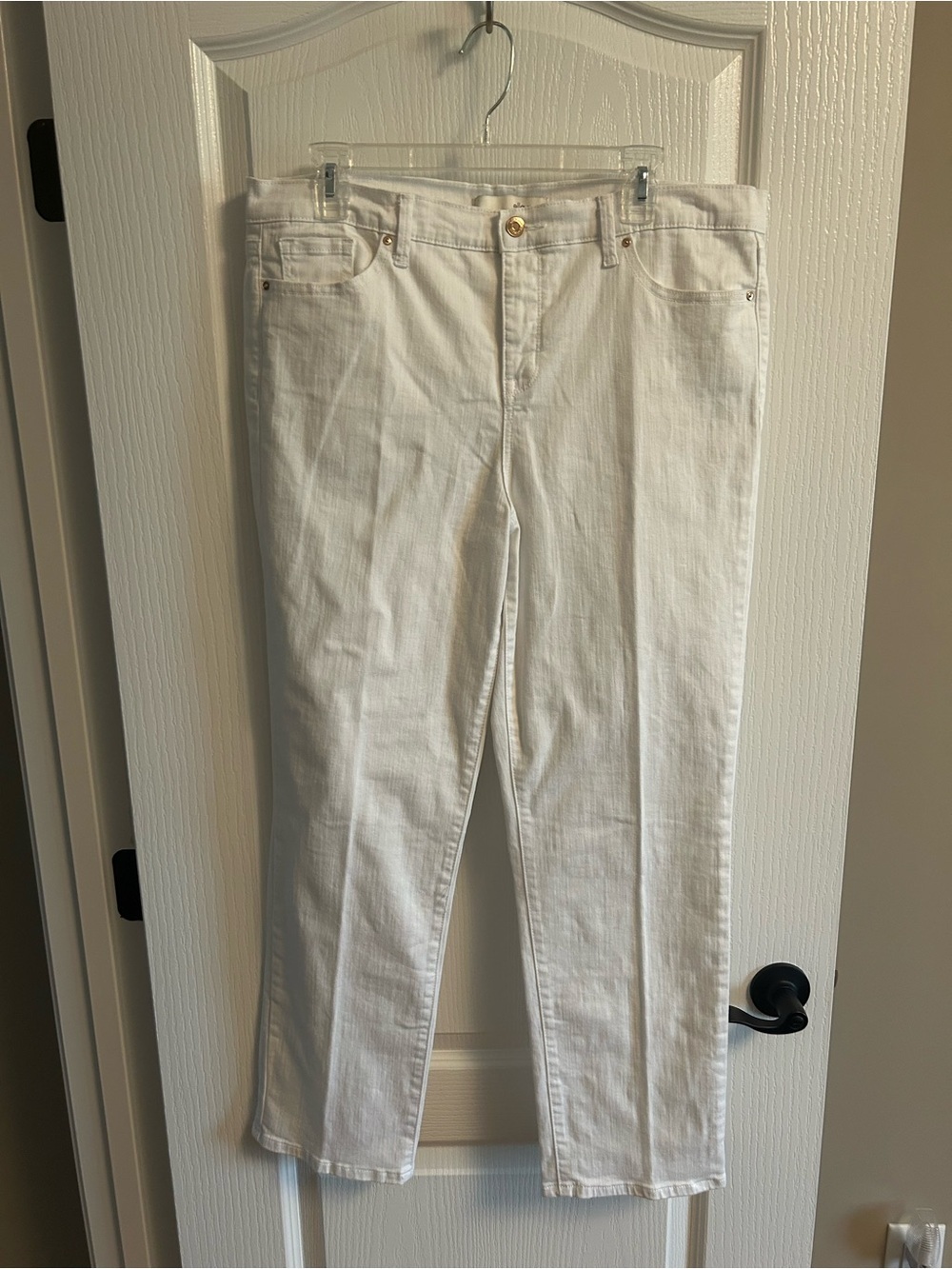 Ella Moss White Straight-Leg Jeans